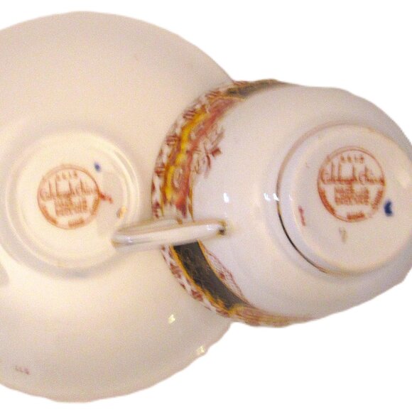 Vtg Colclough China cerca1930's cup & saucer of golds,black,oranges,yellow - Picture 5 of 5